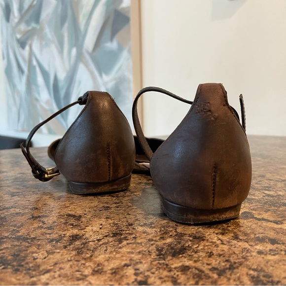 Tory Burch D’Orsay Flats with Ankle Strap - Snake / Leather - Picture 4 of 7